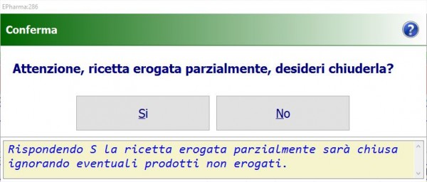 Avviso conferma erogazione parziale