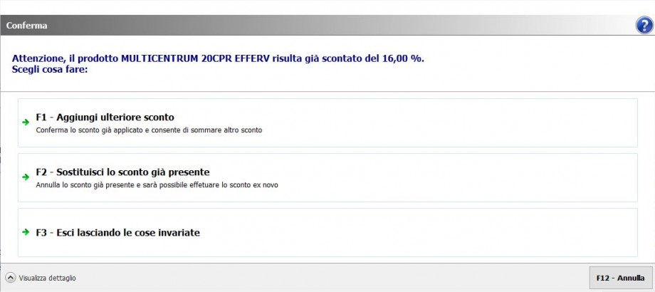 Avviso conferma per ulteriore sconto