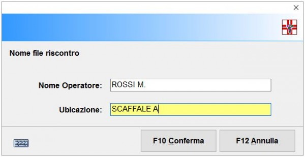Inserimento operatore inventario
