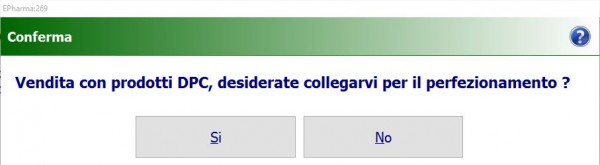 Conferma chiusura ricetta su WebDPC