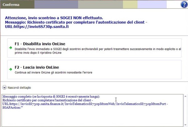 Errore Sogei invio S.E.