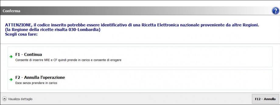 Conferma erogazione R.E. nazionale