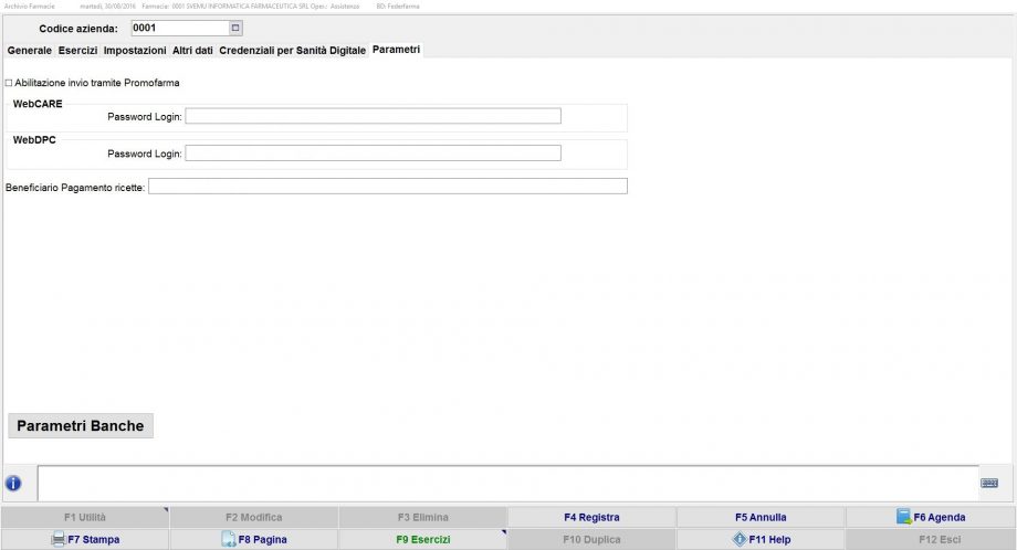 Parametri coordinate bancarie